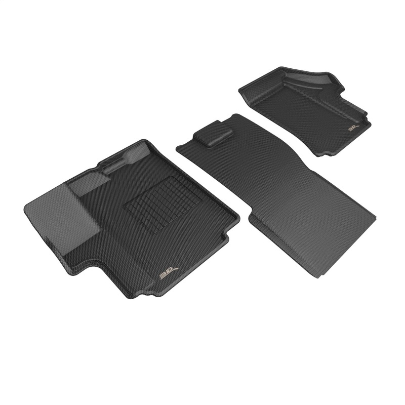 Dodge Ram Promaster Floor Mats - Front - 3D MAXpider - Kagu with Carbon Fiber Embossed Pattern - Black - `23-`26